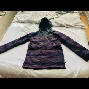 Burton Men’s Striped Covert Shell Snowboard Jacket Size Medium